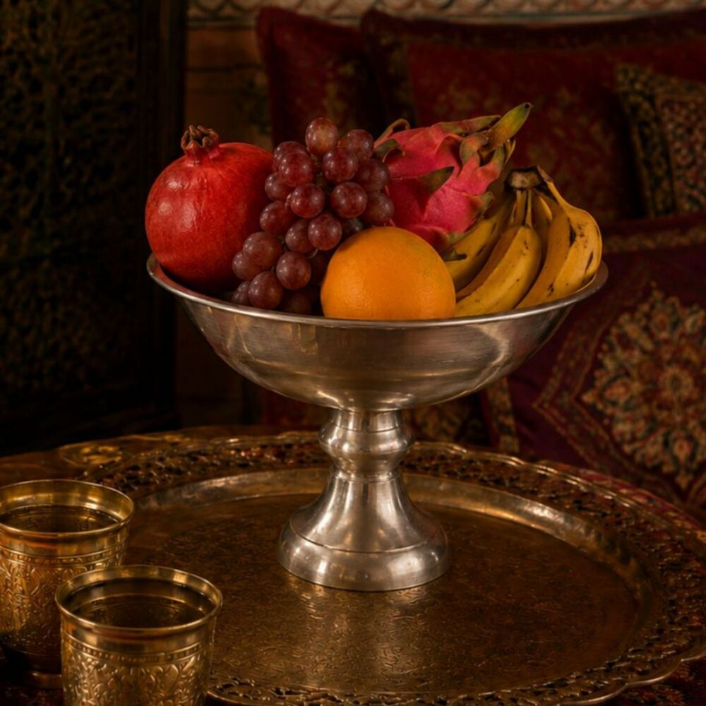 Brass Pedestal Bowl Home Decor Gold Good Vintage Centerpiece Dish
